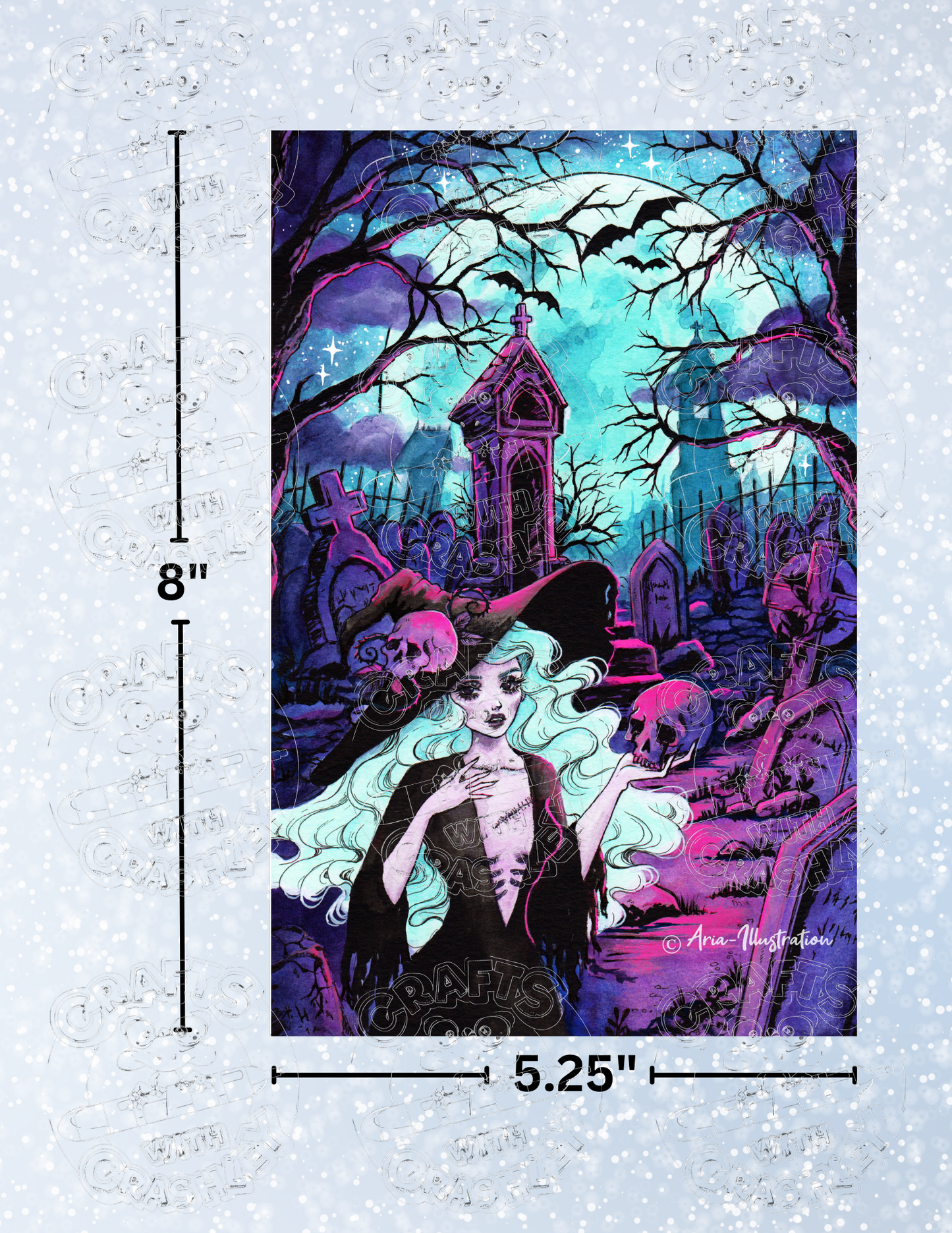 "Undead Witch" by ©Aria Illustration Premium Decorative Release Papers for Diamond Painting