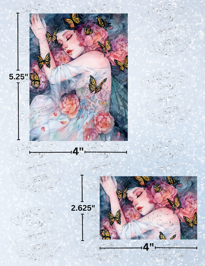 "Sleeps with Butterflies" By ©Margaret Morales Decorative Diamond Painting Release Papers