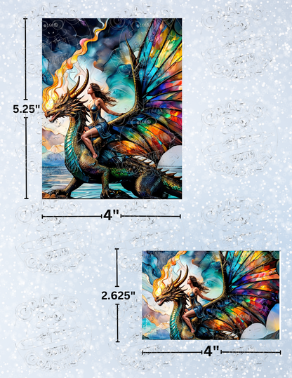 "Her Dragon" by ©Peggy Collins Decorative Diamond Painting Release Papers