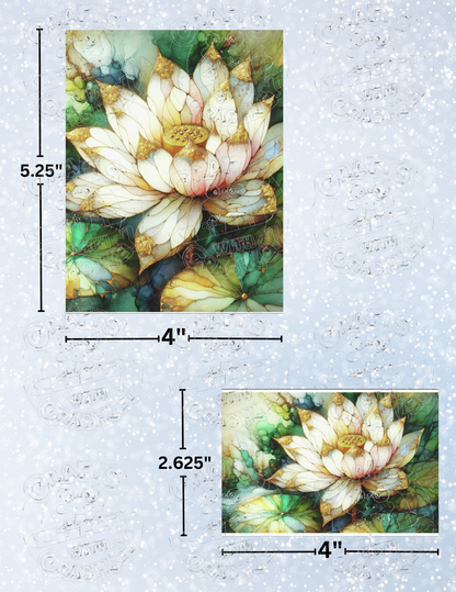 "White Lotus" by ©Peggy Collins Decorative Diamond Painting Release Papers