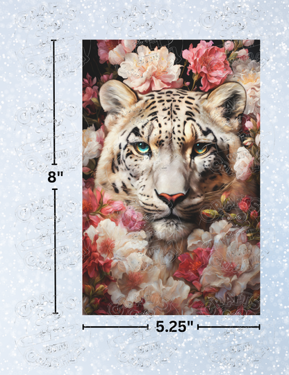 "Sabrina The Snow Leopard" by ©Peggy Collins Premium Decorative Release Papers for Diamond Painting
