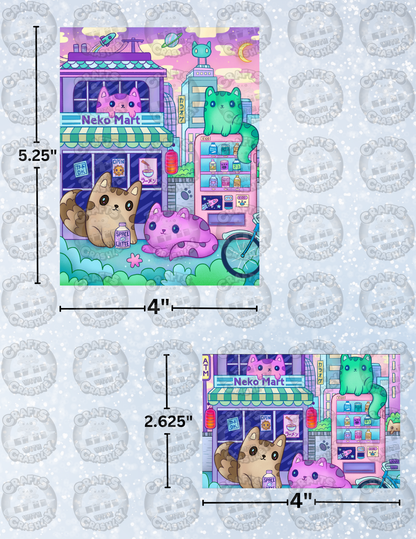 "Neko Mart" by ©Jeremiah Ketner Decorative Diamond Painting Release Papers
