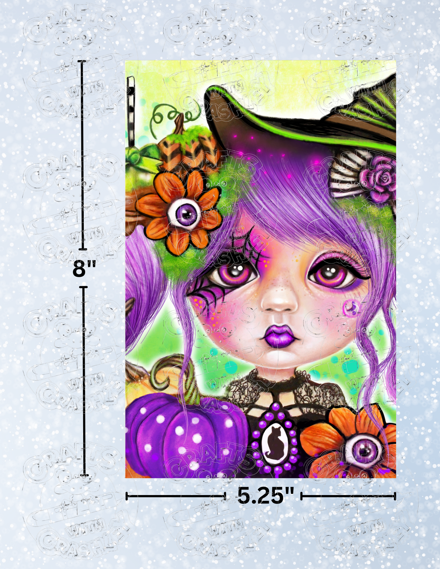 "Halloween Hannah" by ©Sheena Pike Premium Decorative Release Papers for Diamond Painting