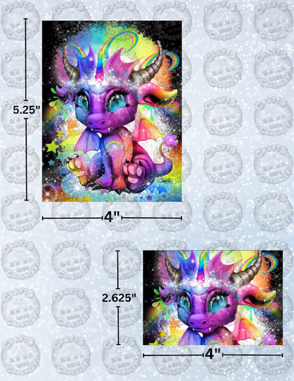 "Rainbow Lil Dragonz" by ©Sheena Pike Decorative Diamond Painting Release Papers