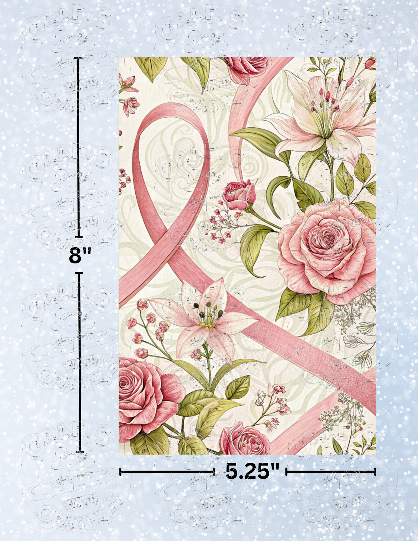 "Breast Cancer Ribbon" Premium Decorative Release Papers for Diamond Painting