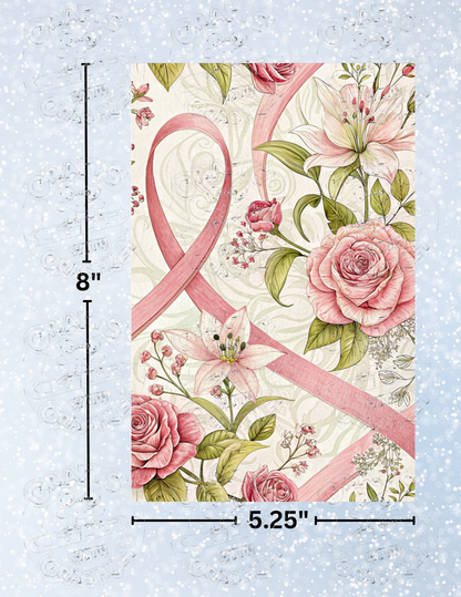 "Breast Cancer Ribbon" Premium Decorative Release Papers for Diamond Painting