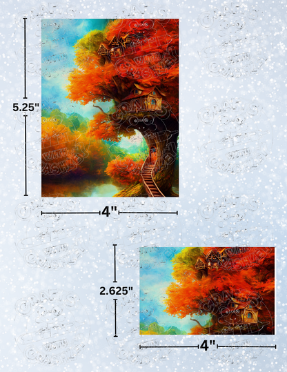 "My Treehouse in Autumn" by ©Peggy Collins Decorative Diamond Painting Release Papers