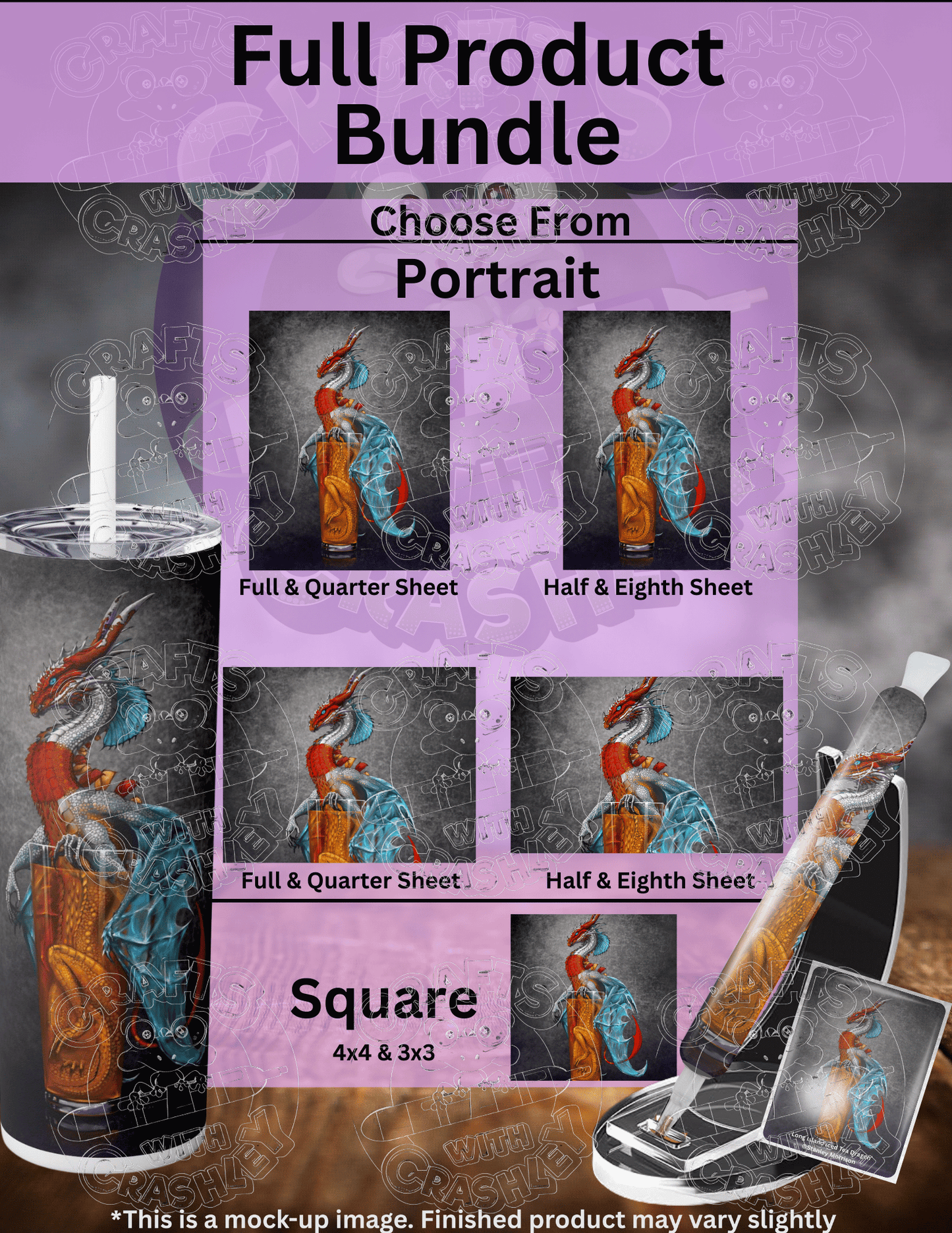 "Long Island Iced Tea Dragon" by ©Stanley Morrison Premium Accessories for Diamond Painting