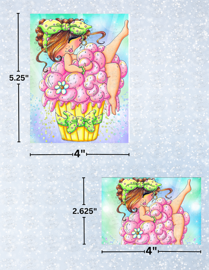 "Fluffy Cupcake Bestie" by ©Sherri Baldy Decorative Diamond Painting Release Papers