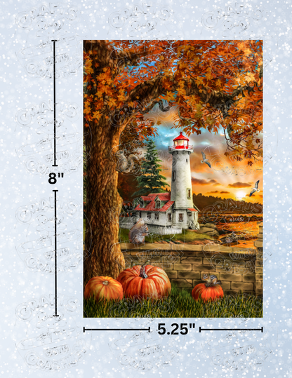 "Autumn Lighthouse" by ©Tom Wood Premium Decorative Release Papers for Diamond Painting