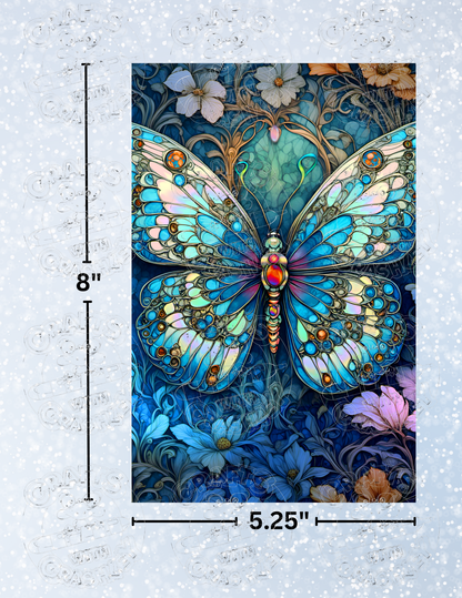 "Crystal Blue Butterfly" by ©T.S. Larking Premium Decorative Release Papers for Diamond Painting