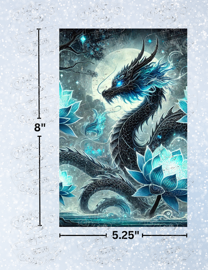 "Dragon Lotus" Premium Decorative Release Papers for Diamond Painting