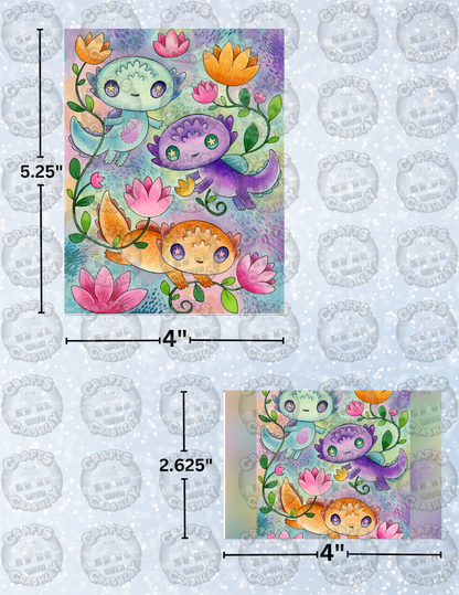 "Playful Axolotls" by ©Jeremiah Ketner Decorative Diamond Painting Release Papers