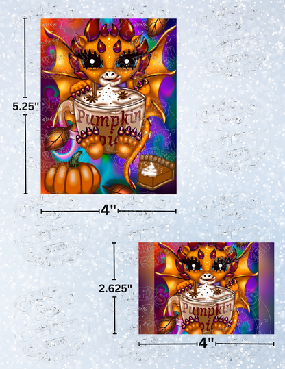 "Pumpkin Spice Dragon" by Emma Casey Decorative Diamond Painting Release Papers
