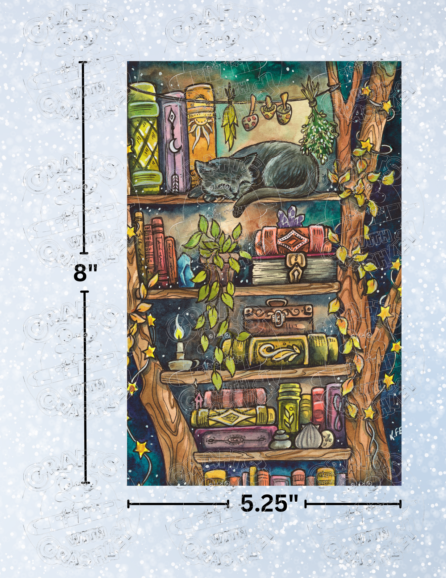 "Books N' Things" by ©Kat Fedora Premium Decorative Release Papers for Diamond Painting