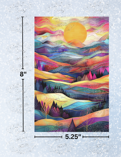 "Valley Sunset" by ©Peggy Collins Premium Decorative Release Papers for Diamond Painting