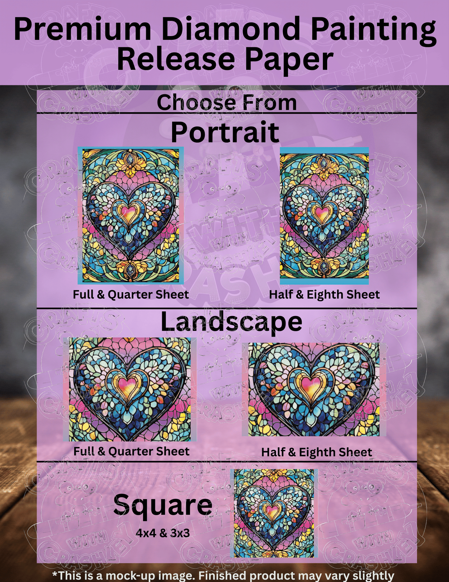 "Blue Stained Glass Heart" by ©T.S. Larking Premium Accessories for Diamond Painting