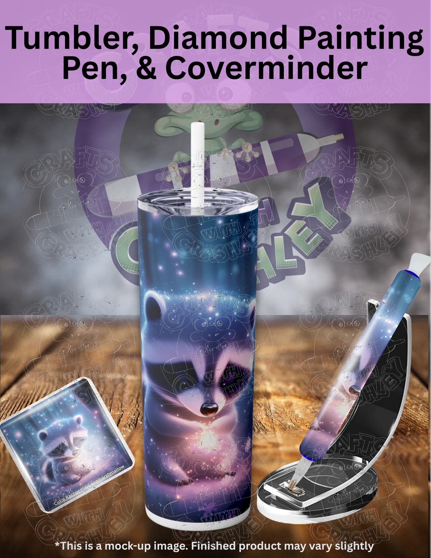 "Cutie Raccoon" by ©Cocomarshmallow Premium Accessories for Diamond Painting