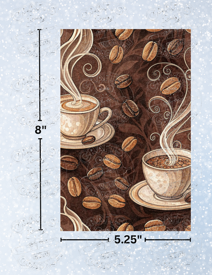 "Steamy Coffee" Premium Decorative Release Papers for Diamond Painting