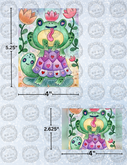 "Turtle and Frog" by ©Jeremiah Ketner Decorative Diamond Painting Release Papers