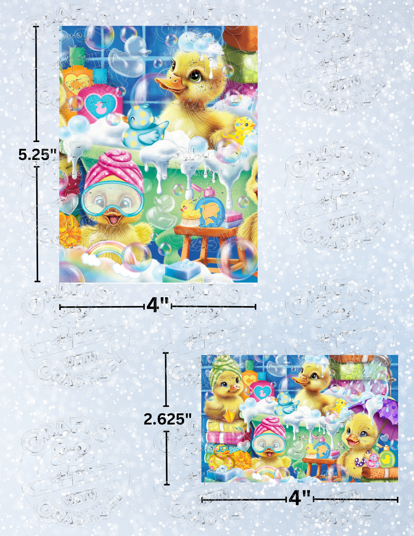 "Scrub a Dub Duckling" by ©Sheena Pike Premium Decorative Release Papers for Diamond Painting