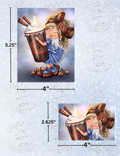 "Fancy Coffee Bestie" by ©Sherri Baldy Decorative Diamond Painting Release Papers