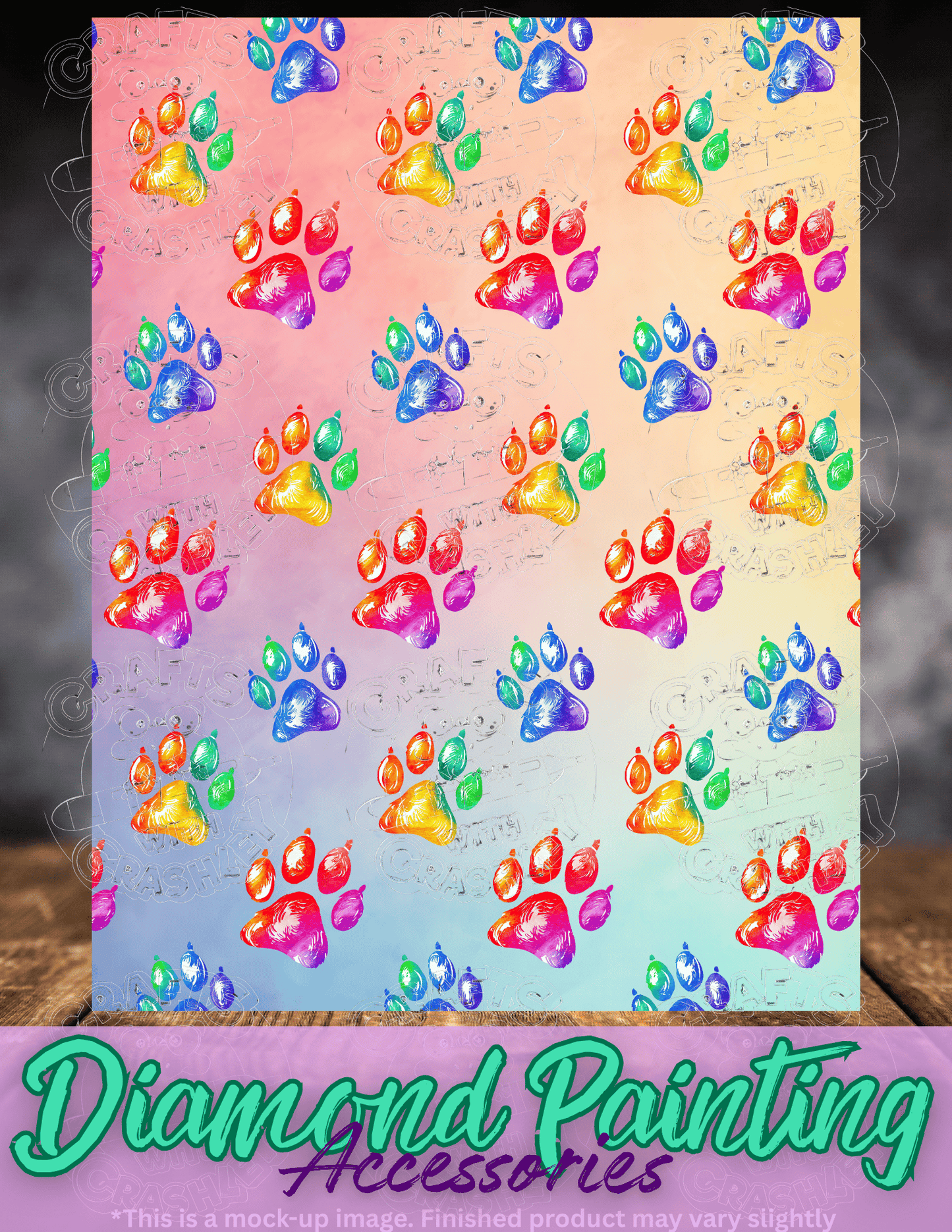"Rainbow Paw Prints" Premium Accessories for Diamond Painting
