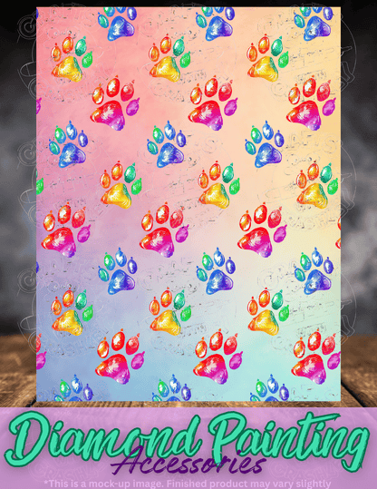 "Rainbow Paw Prints" Premium Accessories for Diamond Painting