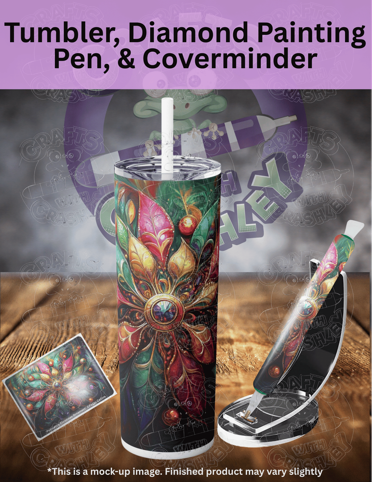 "Poinsettia Christmas Ornament" by ©Peggy Collins Premium Accessories for Diamond Painting