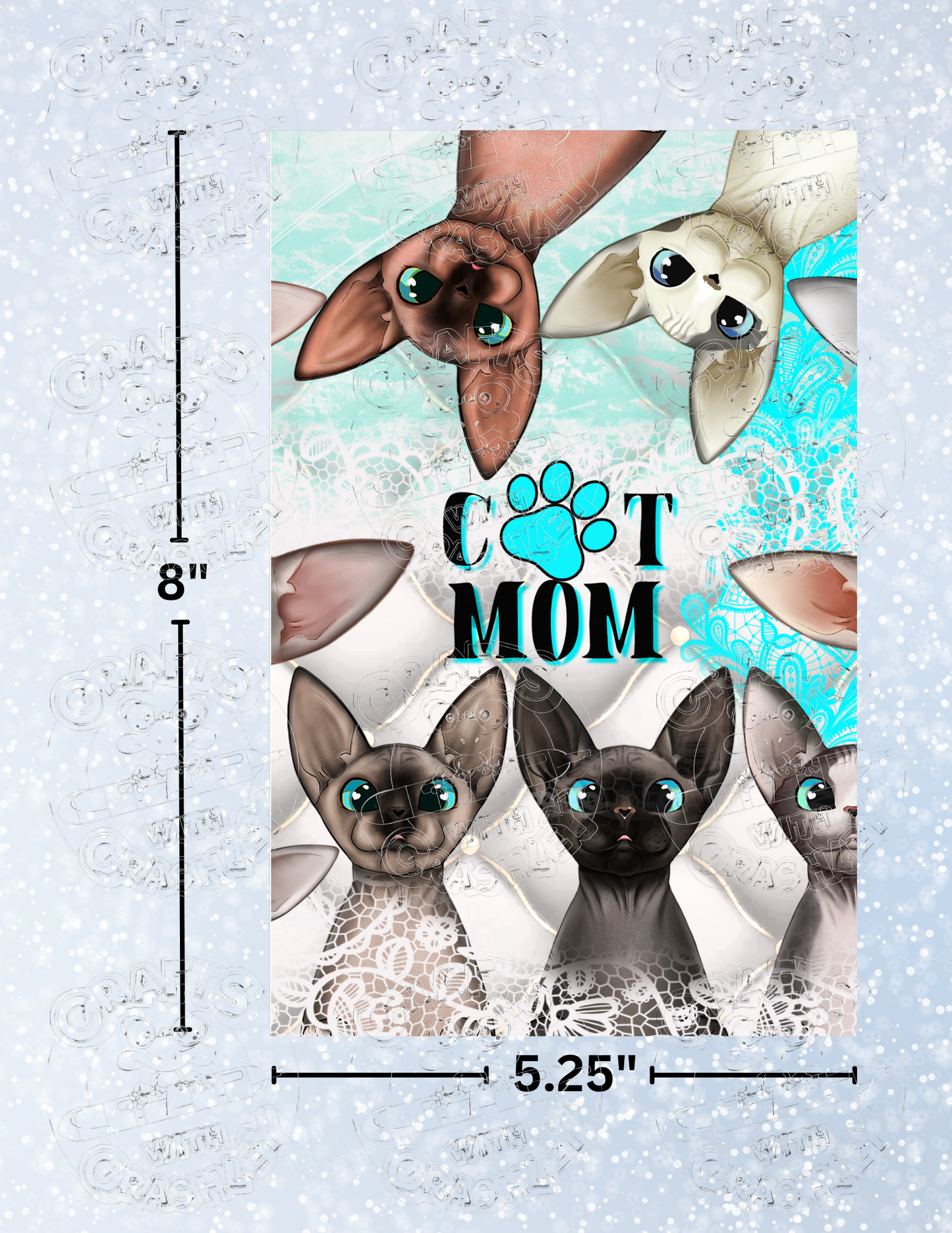 "Cat Mom" Premium Decorative Release Papers for Diamond Painting