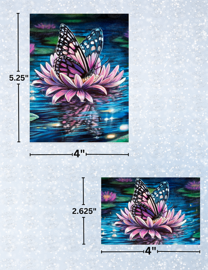"Butterfly & Lotus" by ©Dakota Daetwiler Decorative Diamond Painting Release Papers