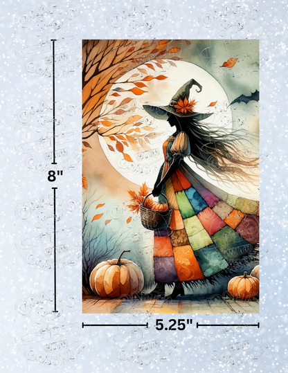 "Autumn Witch" by ©Peggy Collins Premium Decorative Release Papers for Diamond Painting