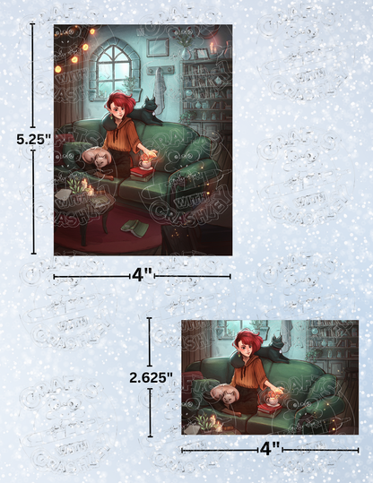 "Cats, Candles, & Tea" by ©ChrissaBug Decorative Diamond Painting Release Papers