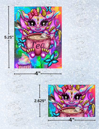 "Tea Time Dragons" by Emma Casey Decorative Diamond Painting Release Papers