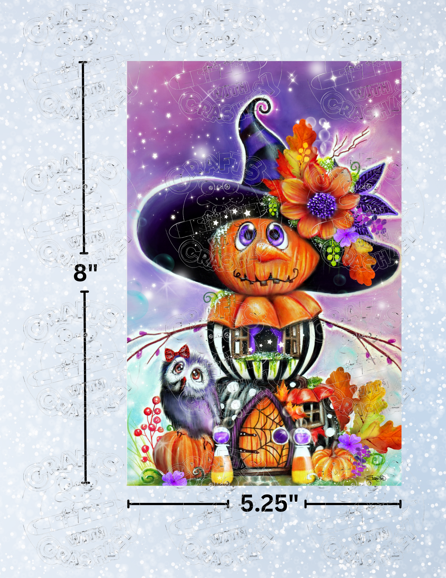 "Jack O Man Halloween House" by ©Sheena Pike Premium Decorative Release Papers for Diamond Painting