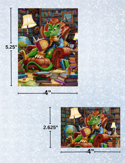 "Literate Dragon" By ©Randal Spangler Decorative Diamond Painting Release Papers