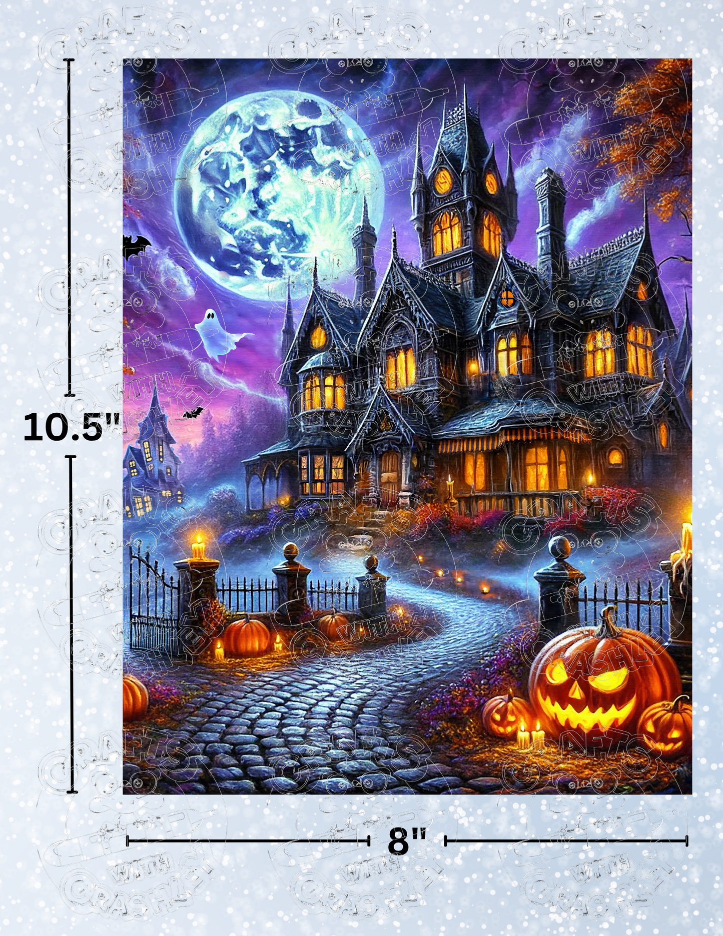 "Halloween Haunted House" by ©Claudia McKinney Premium Decorative Release Papers for Diamond Painting