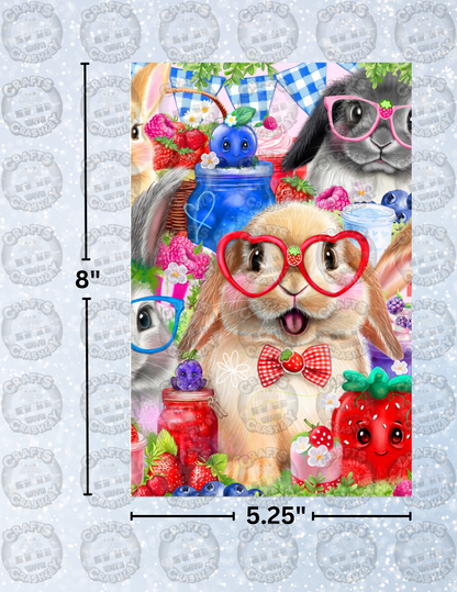 "Bunnies N Berries" by ©Sheena Pike Decorative Diamond Painting Release Papers