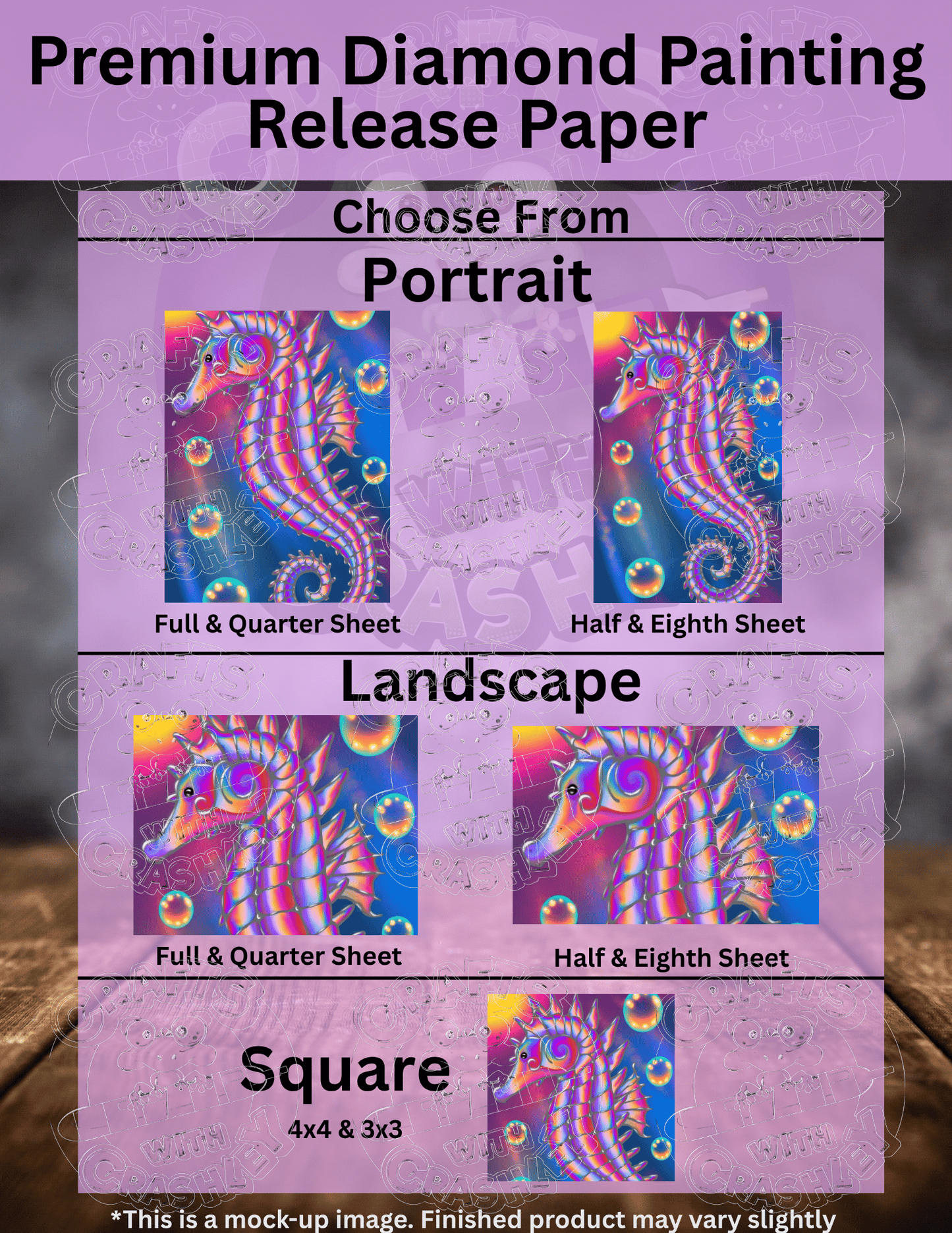 "Rainbow Seahorse" by ©Emma Casey Premium Accessories for Diamond Painting