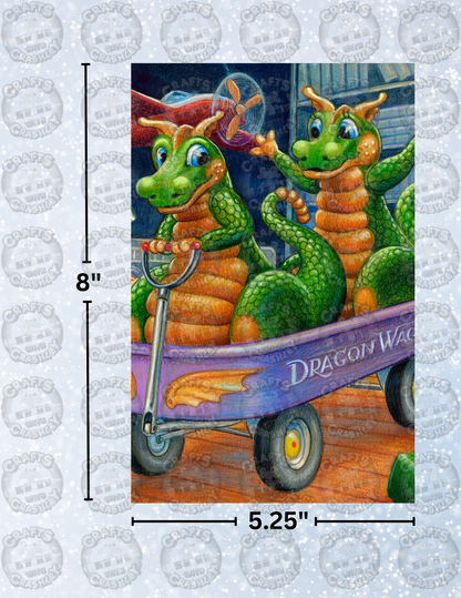 "Dragon Wagon" By ©Randal Spangler Decorative Diamond Painting Release Papers