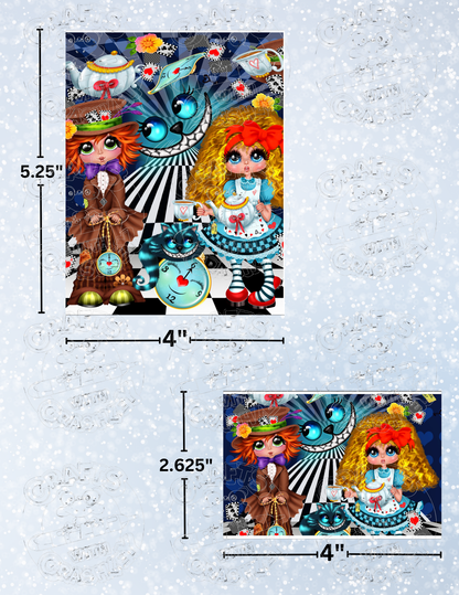 "Tea with Alice and the Mad Hatter" by ©Sherri Baldy Decorative Diamond Painting Release Papers