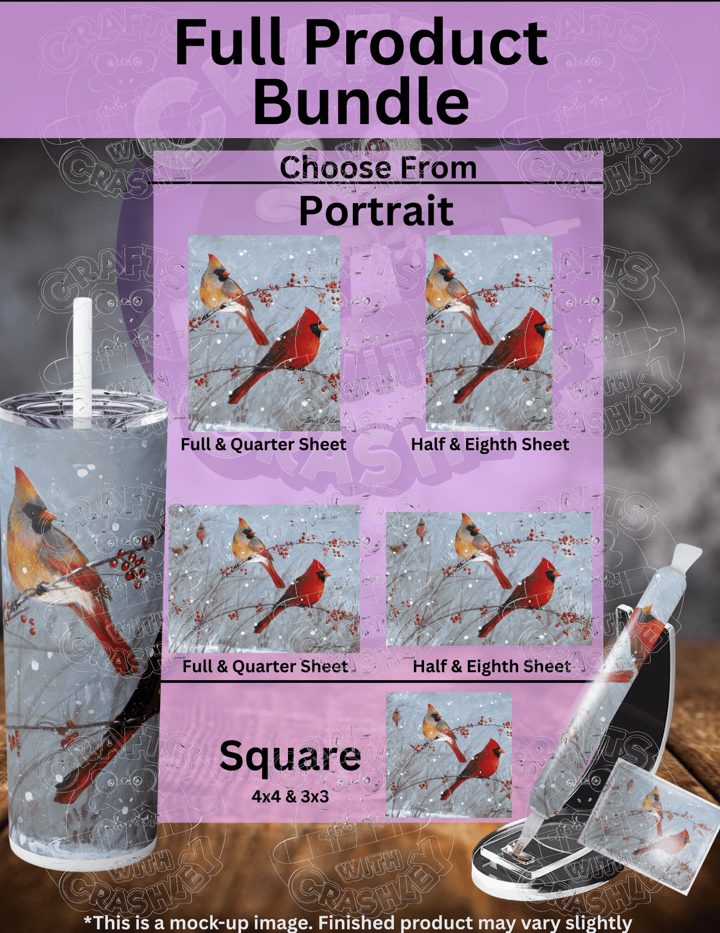 "Winter Cardinals" by ©Janet Stever Premium Accessories for Diamond Painting