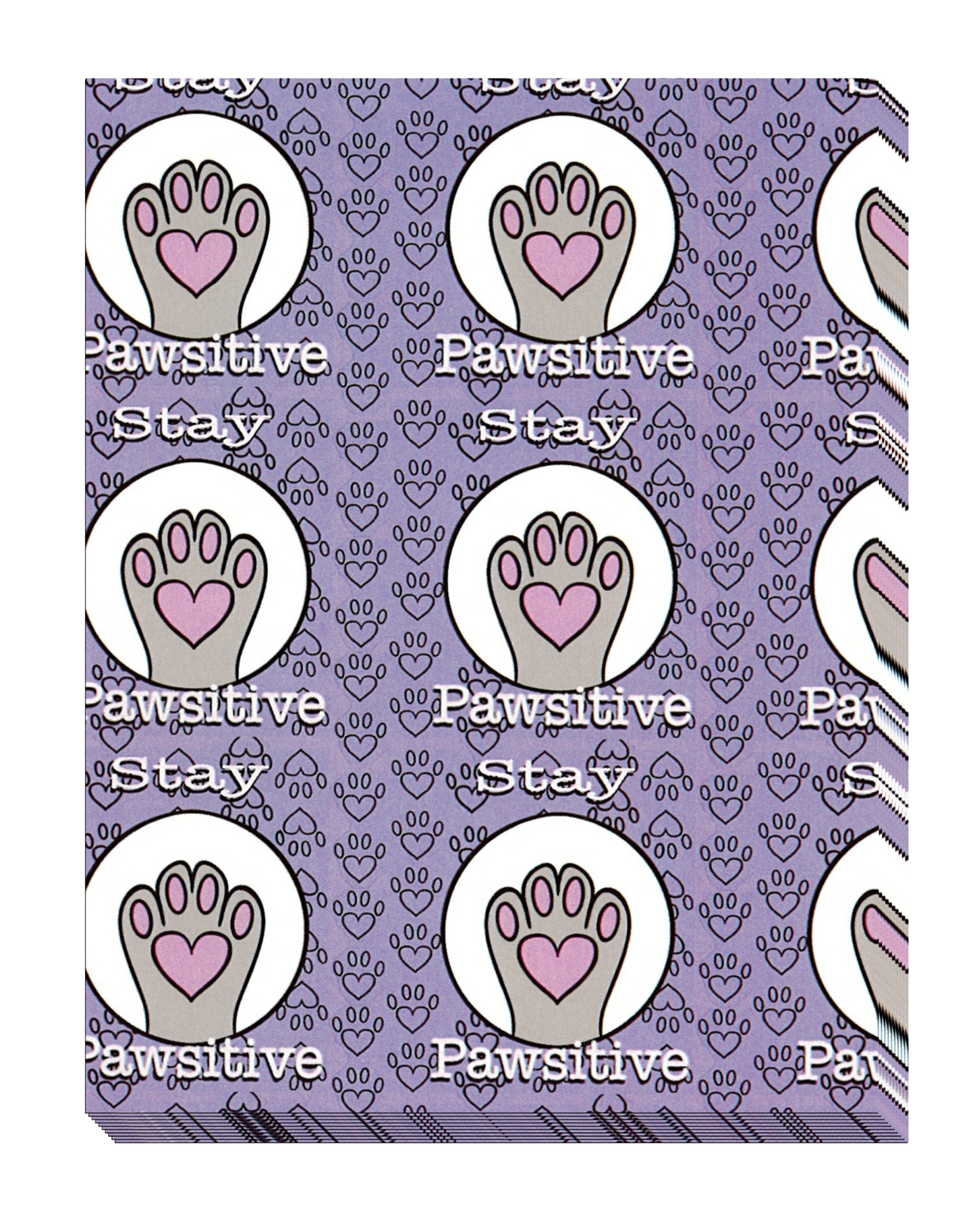 "Stay Pawsitive" by Mrs Coffee Decorative Diamond Painting Release Papers