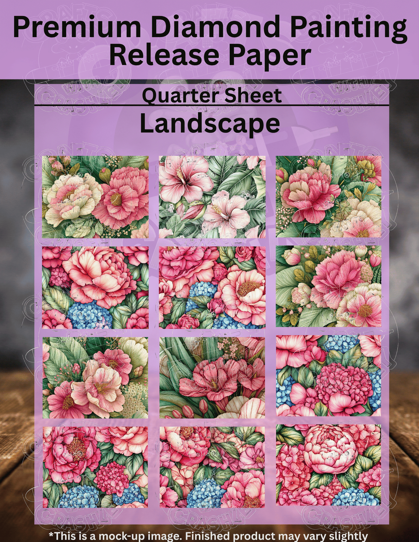Tropical Pink Flowers Combo Pack Premium Release Paper for Diamond Painting