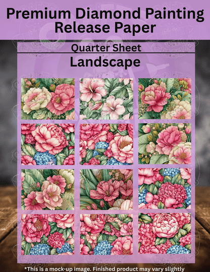 Tropical Pink Flowers Combo Pack Premium Release Paper for Diamond Painting