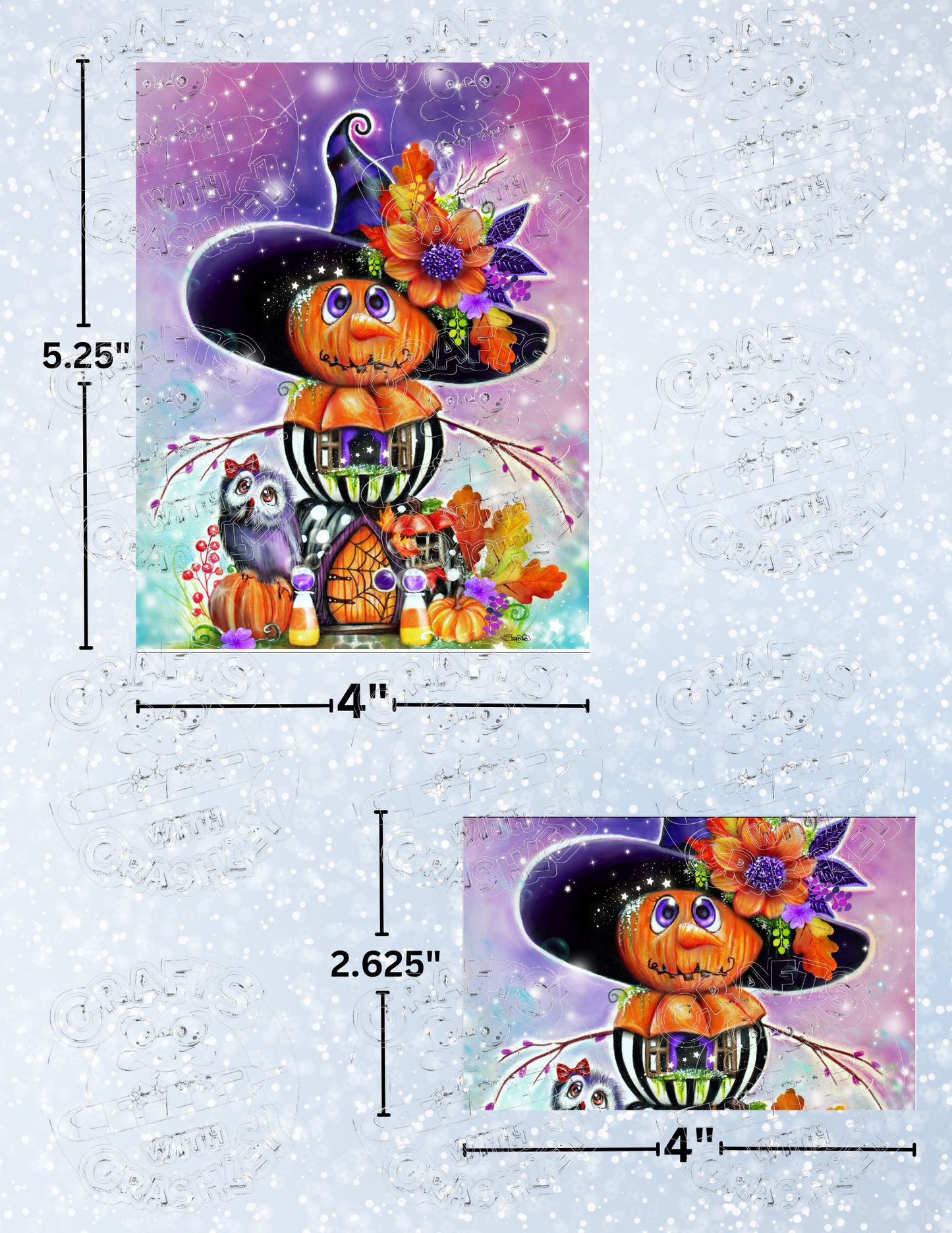 "Jack O Man Halloween House" by ©Sheena Pike Premium Decorative Release Papers for Diamond Painting