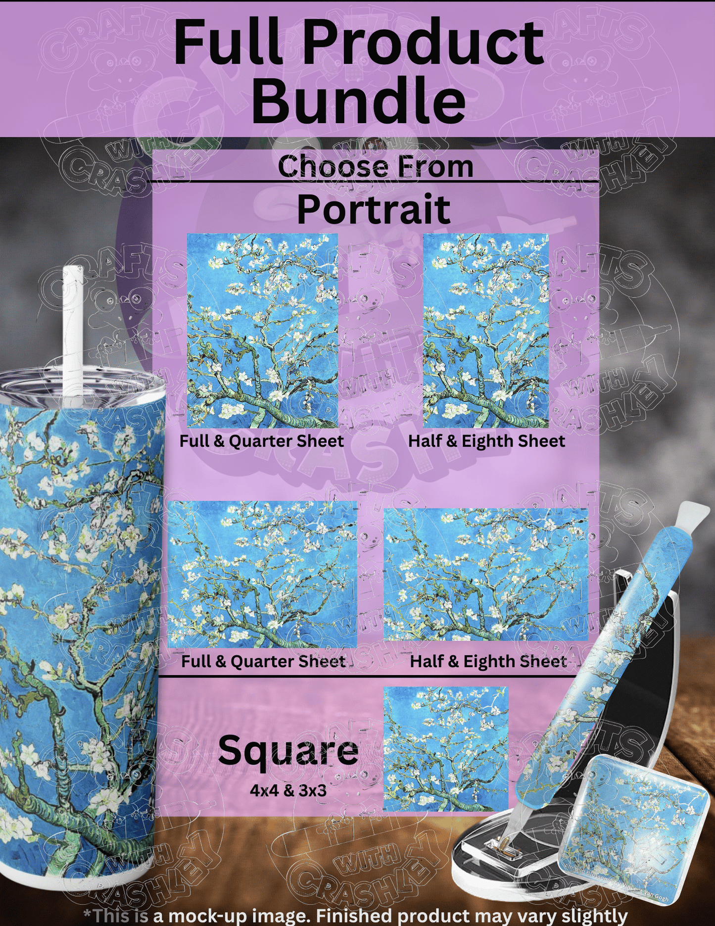 "Almond Blossoms" by Vincent Van Gogh Premium Accessories for Diamond Painting