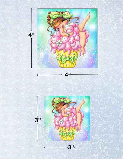 "Fluffy Cupcake Bestie" by ©Sherri Baldy Decorative Diamond Painting Release Papers