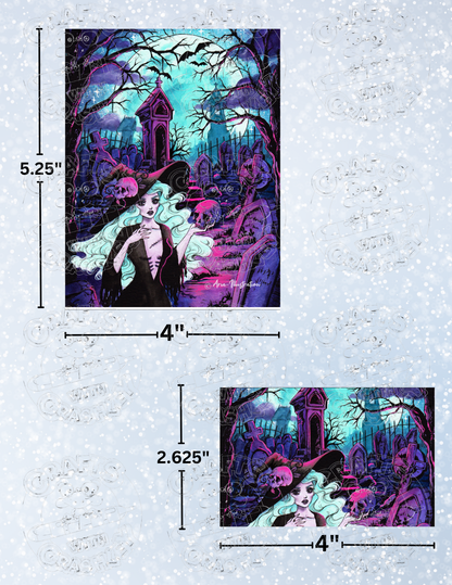"Undead Witch" by ©Aria Illustration Premium Decorative Release Papers for Diamond Painting