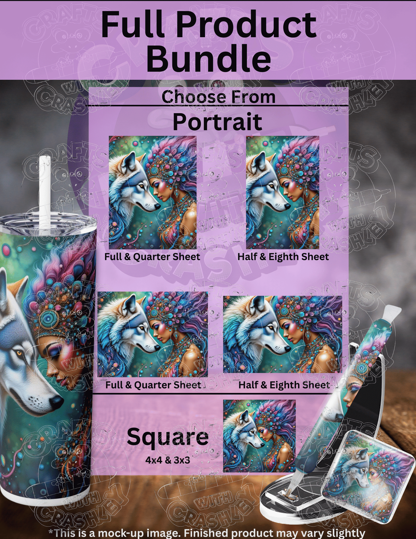 "Tribal Woman and Wolf" by ©Kelly Reins Premium Accessories for Diamond Painting